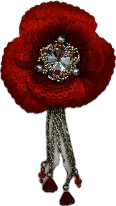 Брошь-цветок с пайетками - фото 7962