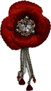 Брошь-цветок с пайетками