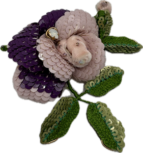 Брошь-цветок с пайетками