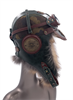 Шапка-ушанка «Авиатор» натуральная, кожа, овчина, мех лисы (зеленая) - фото 7202